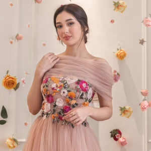 Blush Floral Embellished Gown