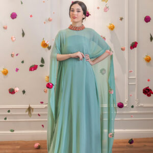 Mint Green Flowing Kaftan Gown
